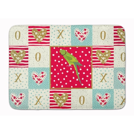 Carolines Treasures 19 x 27 in. Ring-Necked Parakeet Love Machine Washable Memory Foam Mat CK5525RUG